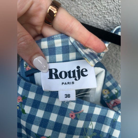 Rouje Anael Blue Checkered Floral Dress - Picture 7 of 11